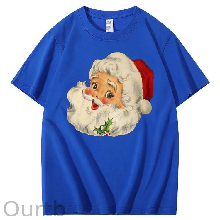 Christmas Santa Claus Pattern100% Cotton T-Shirt