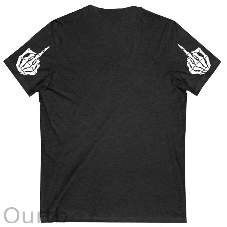 Have A Great Day Pattern Print 100%Cotton V Neck T-Shirt