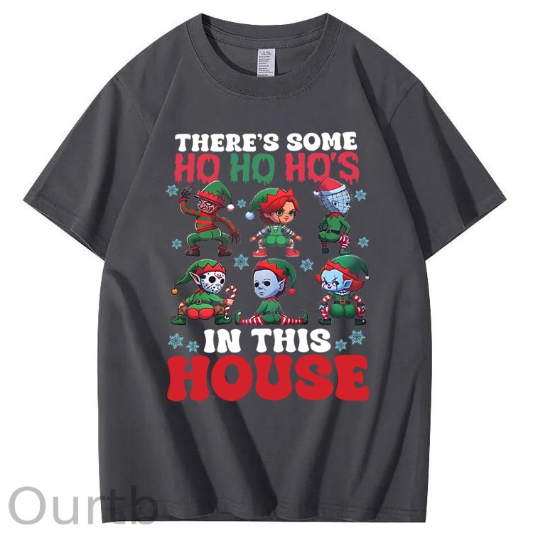 Christmas Ho Ho Ho Pattern100% Cotton T-Shirt
