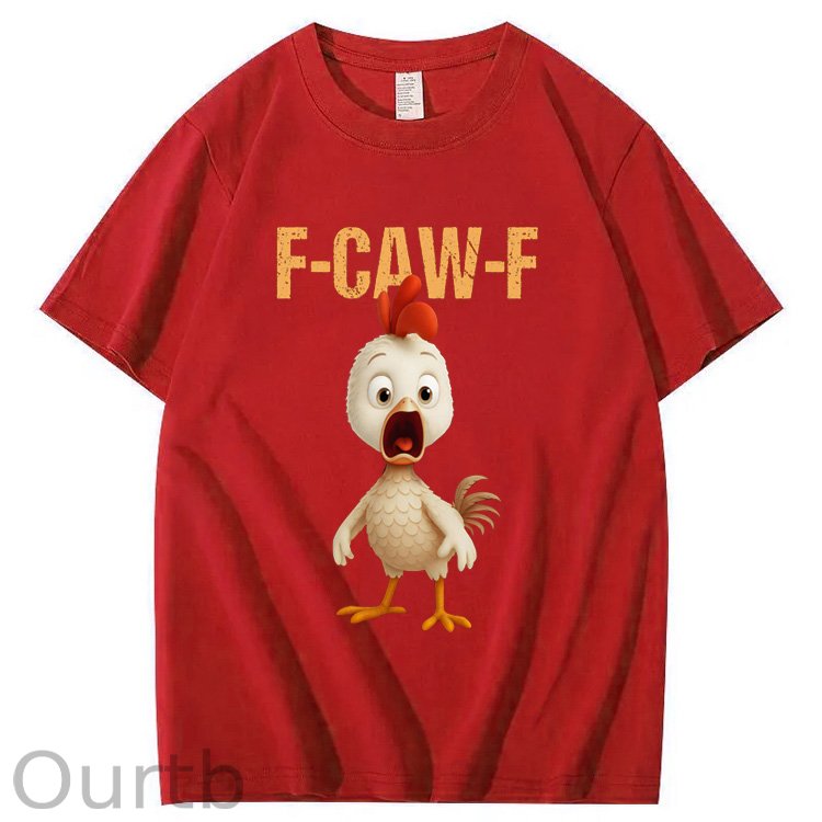 F-Caw-F Funny  Angry Chicken  Pattern100% Cotton T-Shirt