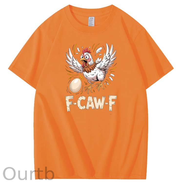 F-Caw-F Crazy Egg Chickens Pattern100% Cotton T-Shirt