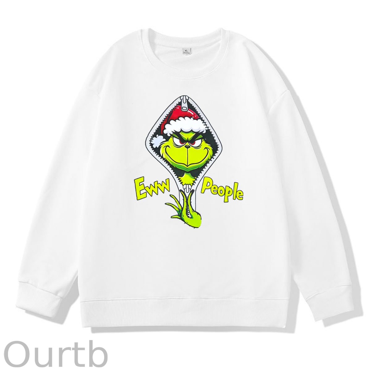 Christmas Eww People Pattern 100% 300g CottonCrew Neck Sweatshirt