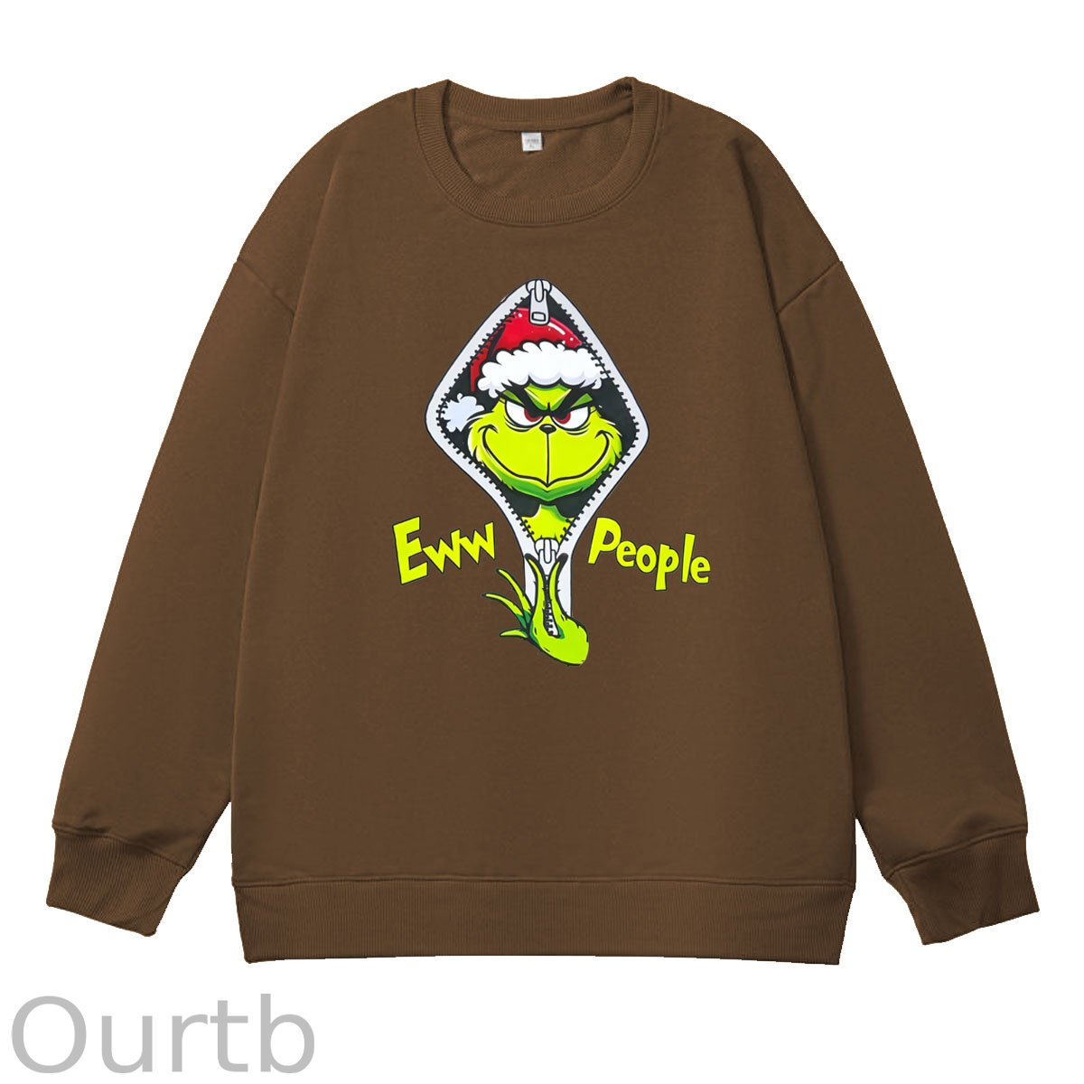 Christmas Eww People Pattern 100% 300g CottonCrew Neck Sweatshirt