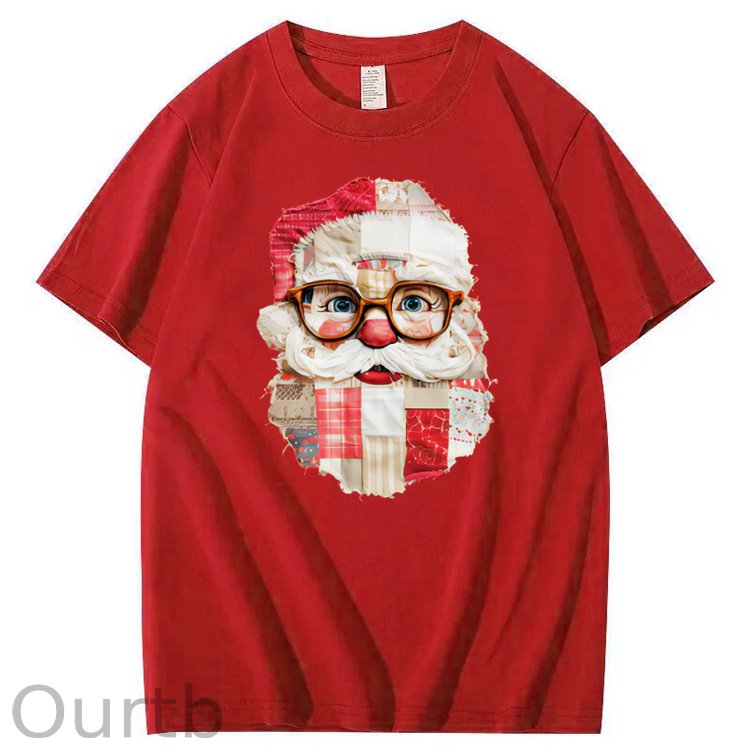 Christmas Vintage Santa Claus Pattern100% Cotton T-Shirt