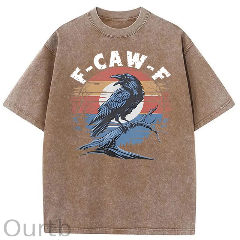 F-Caw-F Crow Washed Cotton T-Shirt