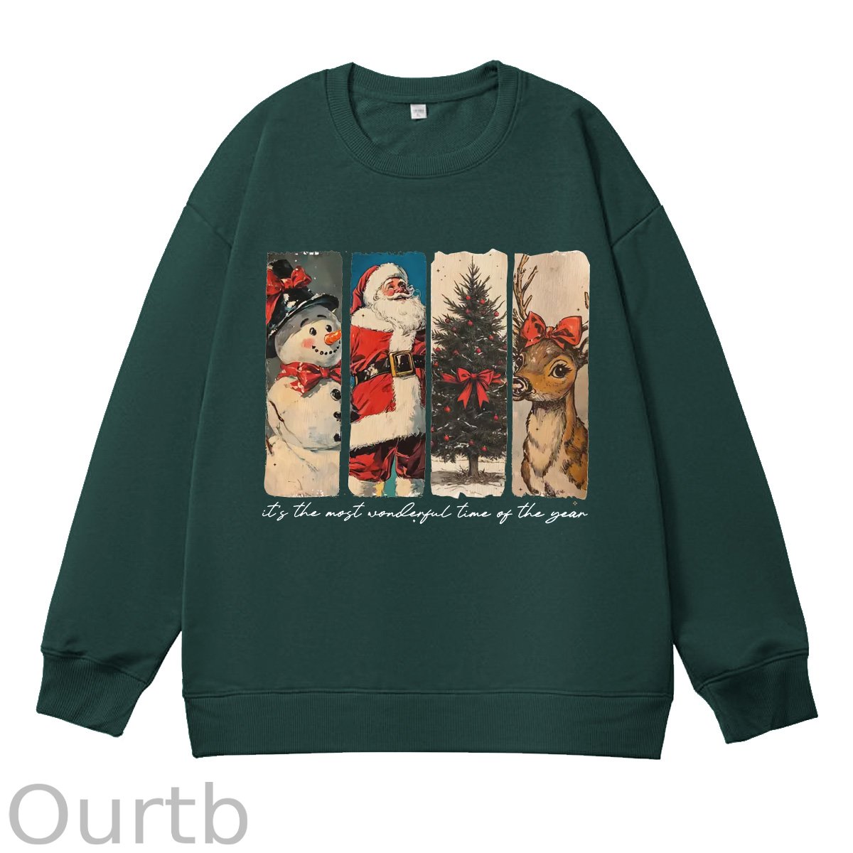 It's The Most Wonderful Time Of The Year Pattern 100% 300g CottonCrew Neck Sweatshirt
