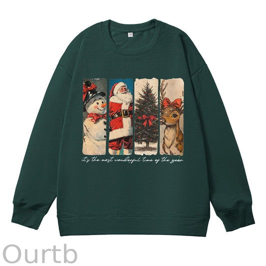 It's The Most Wonderful Time Of The Year Pattern 100% 300g CottonCrew Neck Sweatshirt