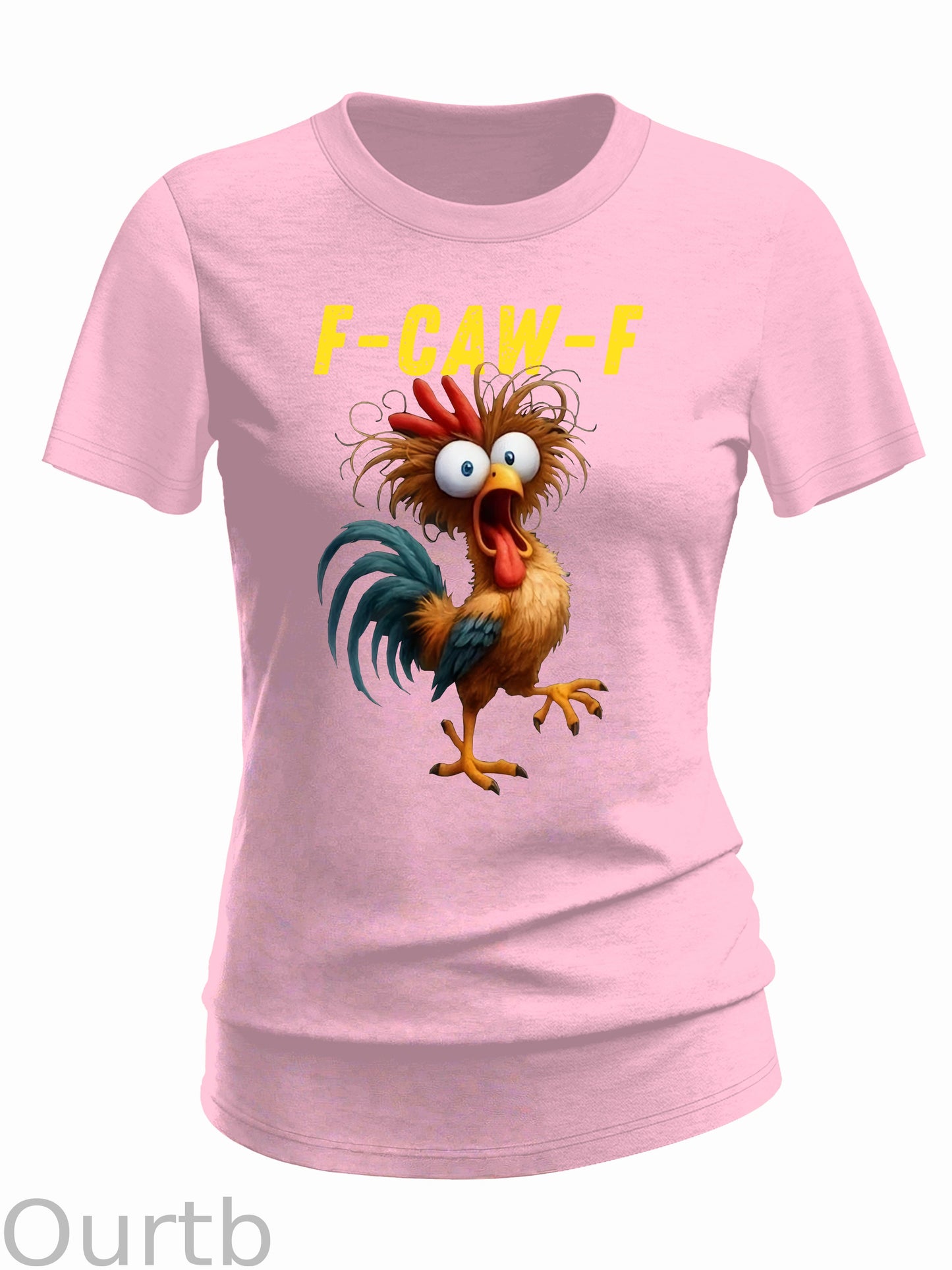 F-Caw-F Chicken Crazy Pattern 100% Cotton  T-Shirt