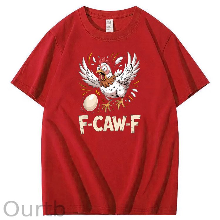 F-Caw-F Crazy Egg Chickens Pattern100% Cotton T-Shirt