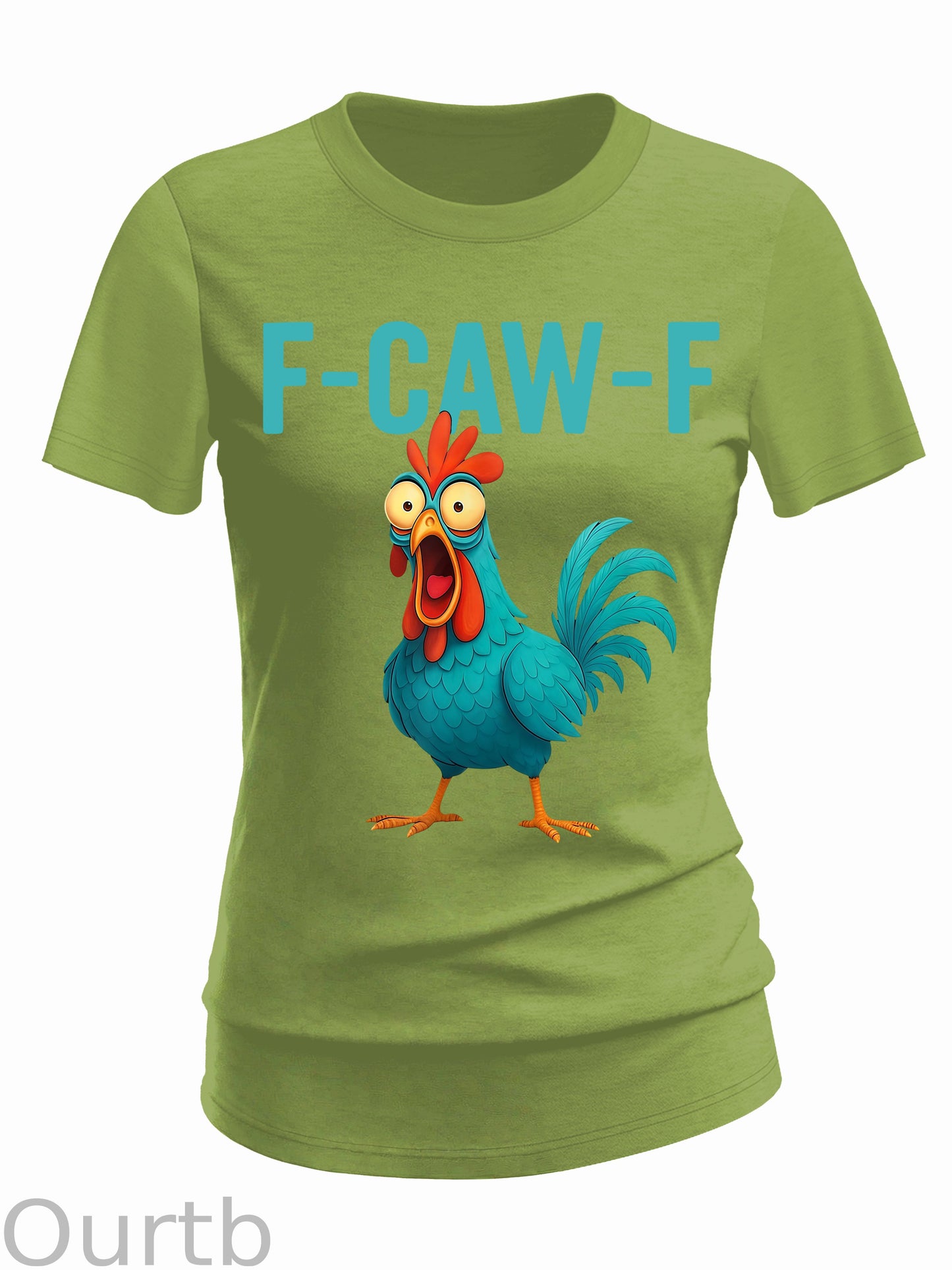 Women's Funny Rooster Chicken F-Caw-F Chicken 100% Cotton T-Shirt