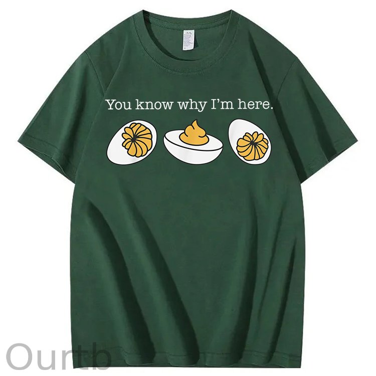 Retro Thanksgiving Dinner You Know Why I'm Here Deviled Egg 100% Cotton T-Shirt