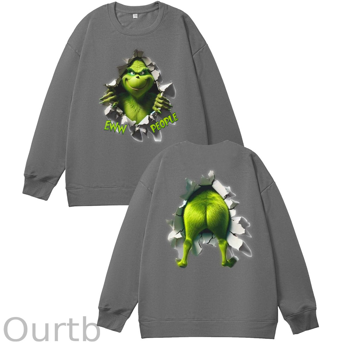 Christmas Funny Pattern 100% 300g CottonCrew Neck Sweatshirt