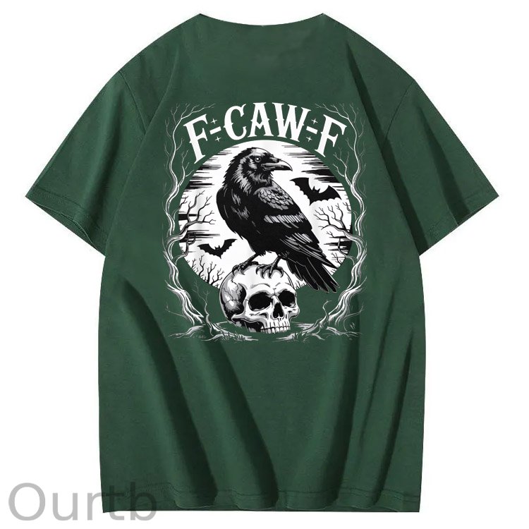 F-Caw-F Skull Pattern100% Cotton T-Shirt