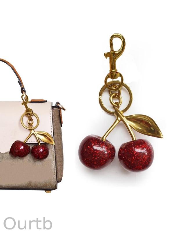 Cherry Keychain Women's Bag Pendant Fashion Trend Exquisite Pendant  Women's Bag Exquisite Pendant Christmas Gift Women's Backpack Elegant Pendant Suitable for Valentine's Day and Christmas Giving To Friends, Trendy Cute Keychain
