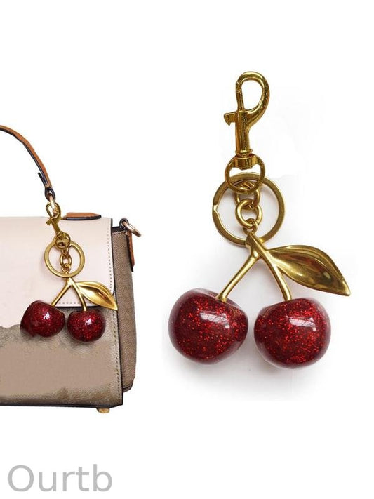 Cherry Keychain Women's Bag Pendant Fashion Trend Exquisite Pendant  Women's Bag Exquisite Pendant Christmas Gift Women's Backpack Elegant Pendant Suitable for Valentine's Day and Christmas Giving To Friends, Trendy Cute Keychain