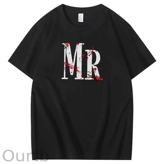 Halloween Couple Pattern Print 100% Cotton T-Shirt