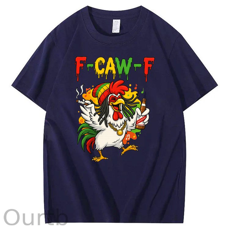 F-Caw-F What Beer Chicken Pattern100% Cotton T-Shirt