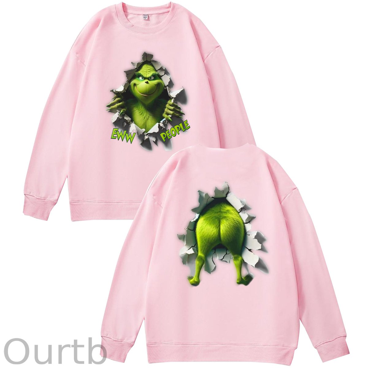 Christmas Funny Pattern 100% 300g CottonCrew Neck Sweatshirt