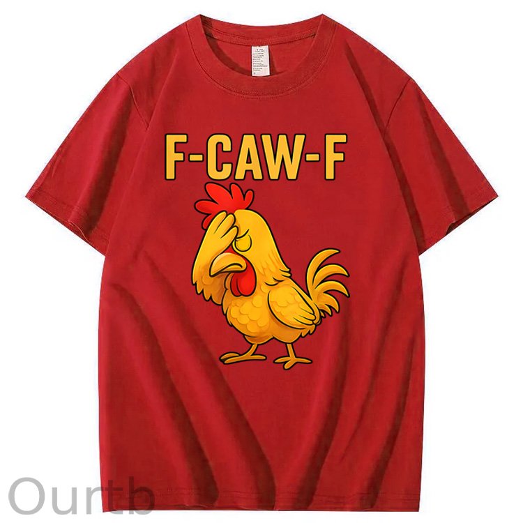 F-Caw-F Helpless Chicken Pattern100% Cotton T-Shirt