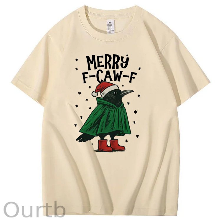 Merry F-Caw-F Pattern100% Cotton T-Shirt