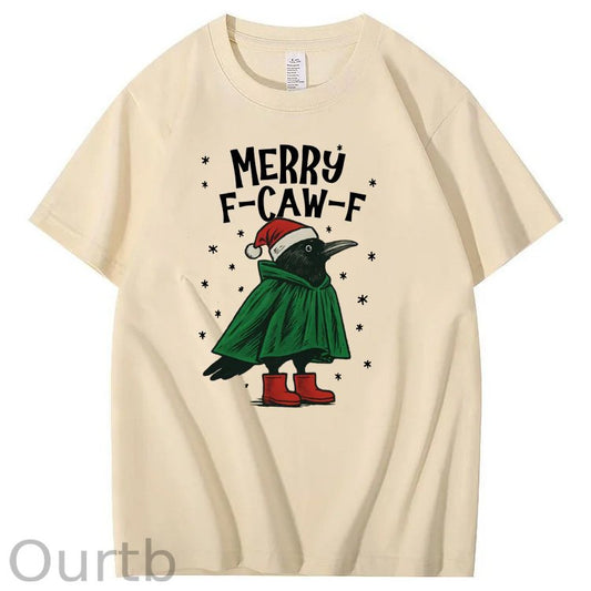 Merry F-Caw-F Pattern100% Cotton T-Shirt