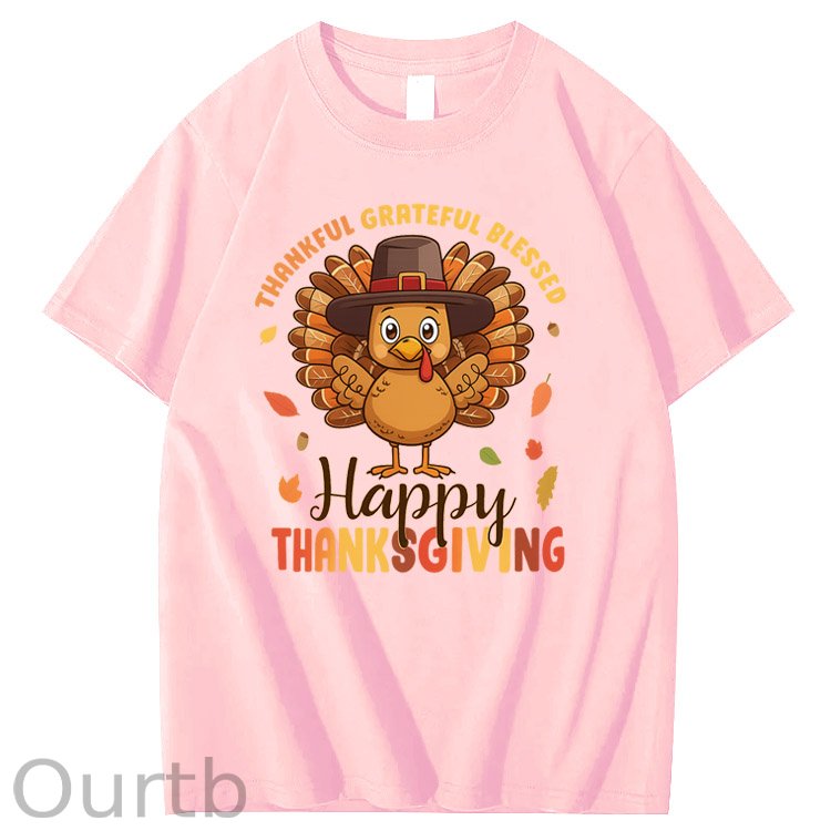 Happy Thanksgiving Pattern100% Cotton T-Shirt