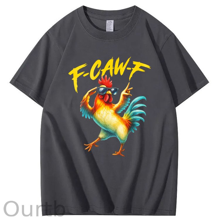F-Caw-F Cool Chicken Pattern100% Cotton T-Shirt