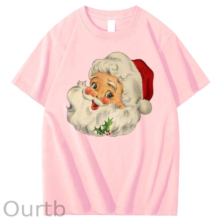 Christmas Santa Claus Pattern100% Cotton T-Shirt