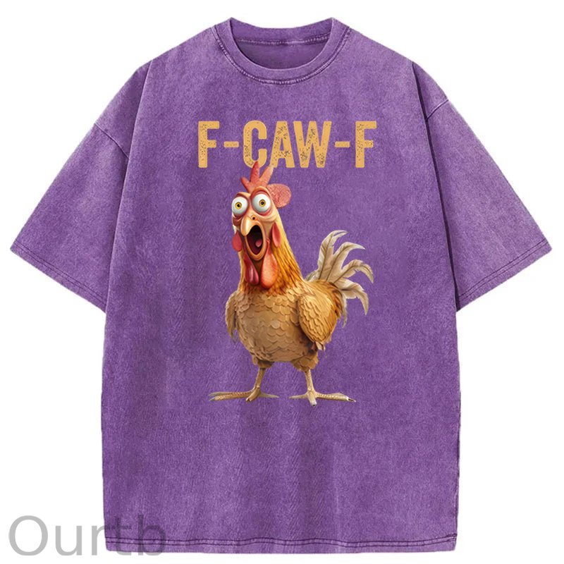 F-Caw-F Chicken Washed Cotton T-Shirt