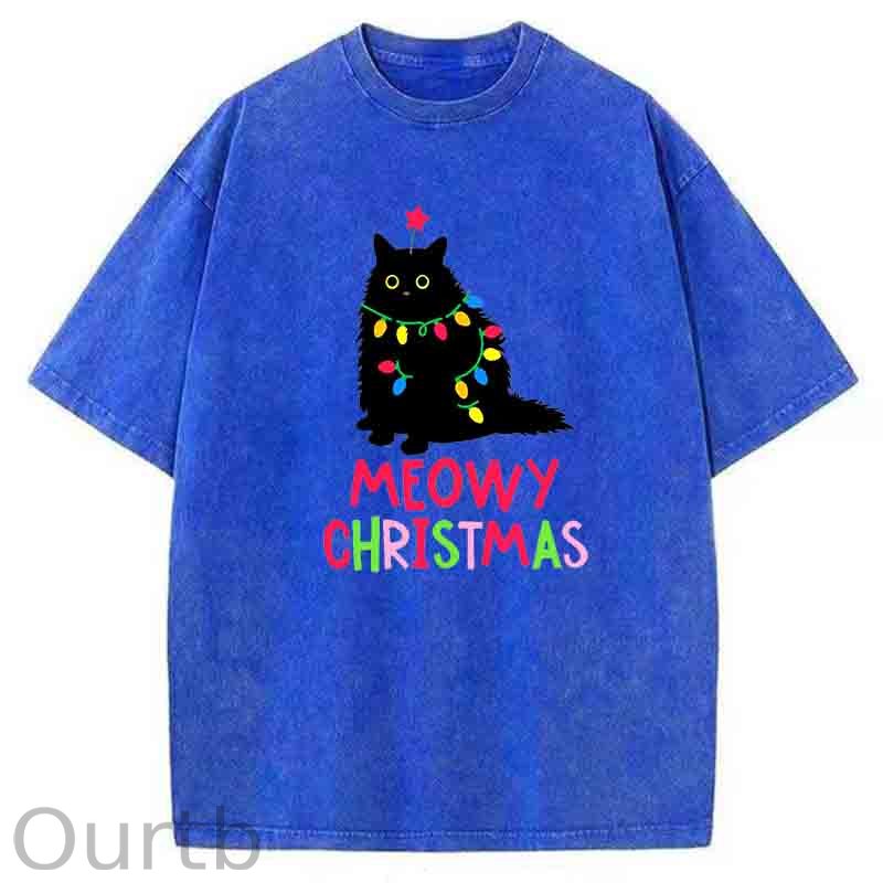 Meowy Christmas atWashed T-Shirt
