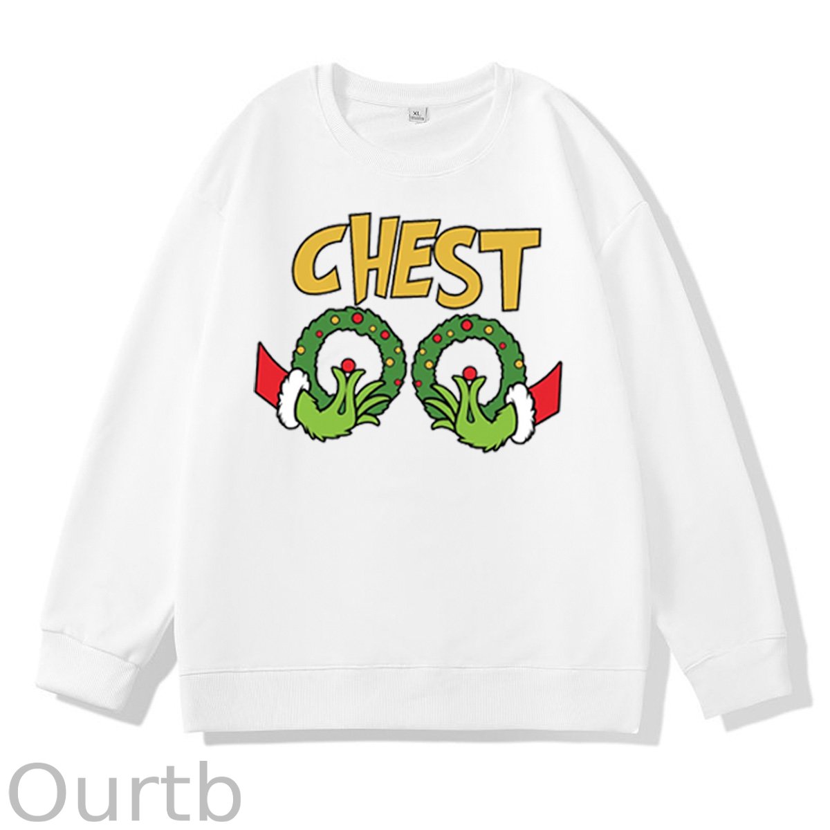 Christmas Couple Funny  Pattern 100% 300g CottonCrew Neck Sweatshirt