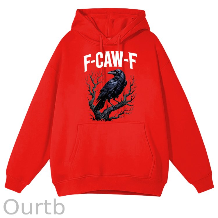 F-Caw-F Crow Cotton Fleece Hooded Sweatshirt