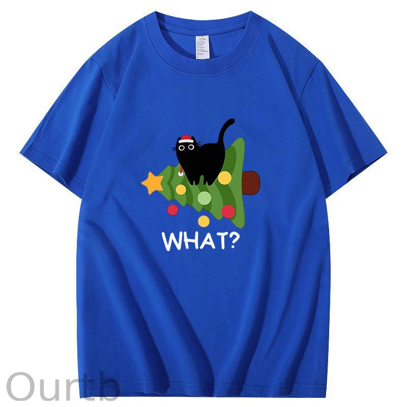 Black cat Christmas Tree T-Shirt