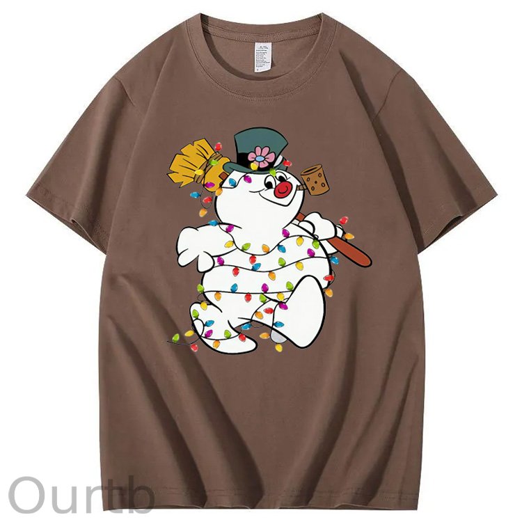 Christmas Funny Smowman Pattern100% Cotton T-Shirt