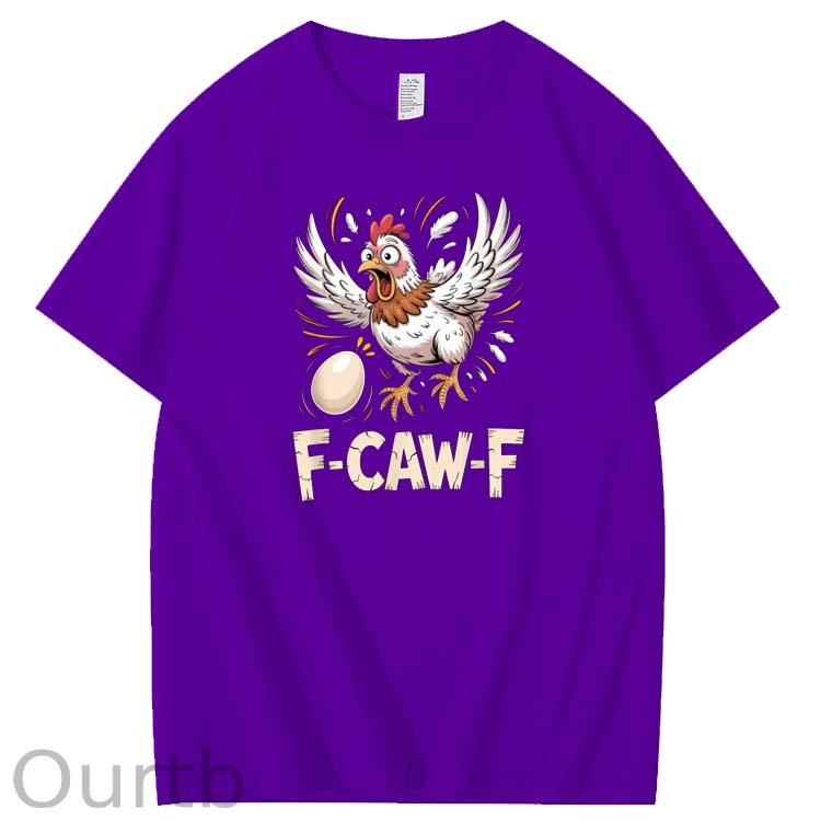 F-Caw-F Crazy Egg Chickens Pattern100% Cotton T-Shirt