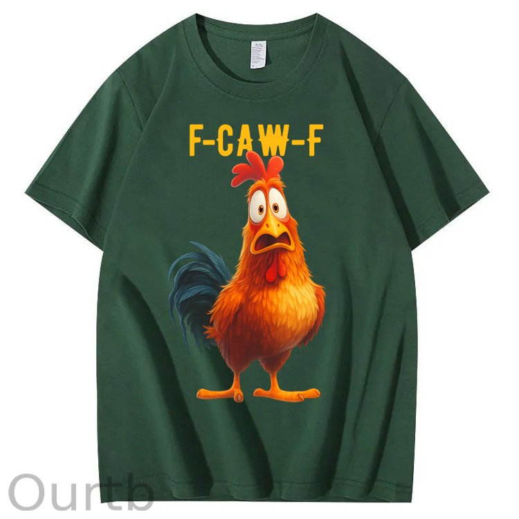 F-Caw-F Funny Chicken  Pattern100% Cotton T-Shirt