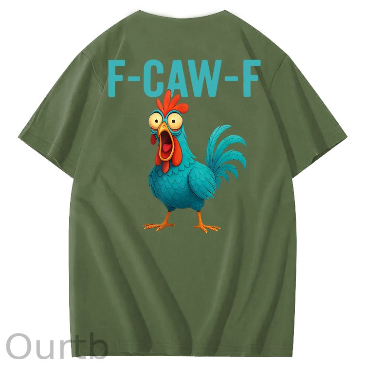 Funny Rooster Chicken F-Caw-F Chicken 100% Cotton T-Shirt
