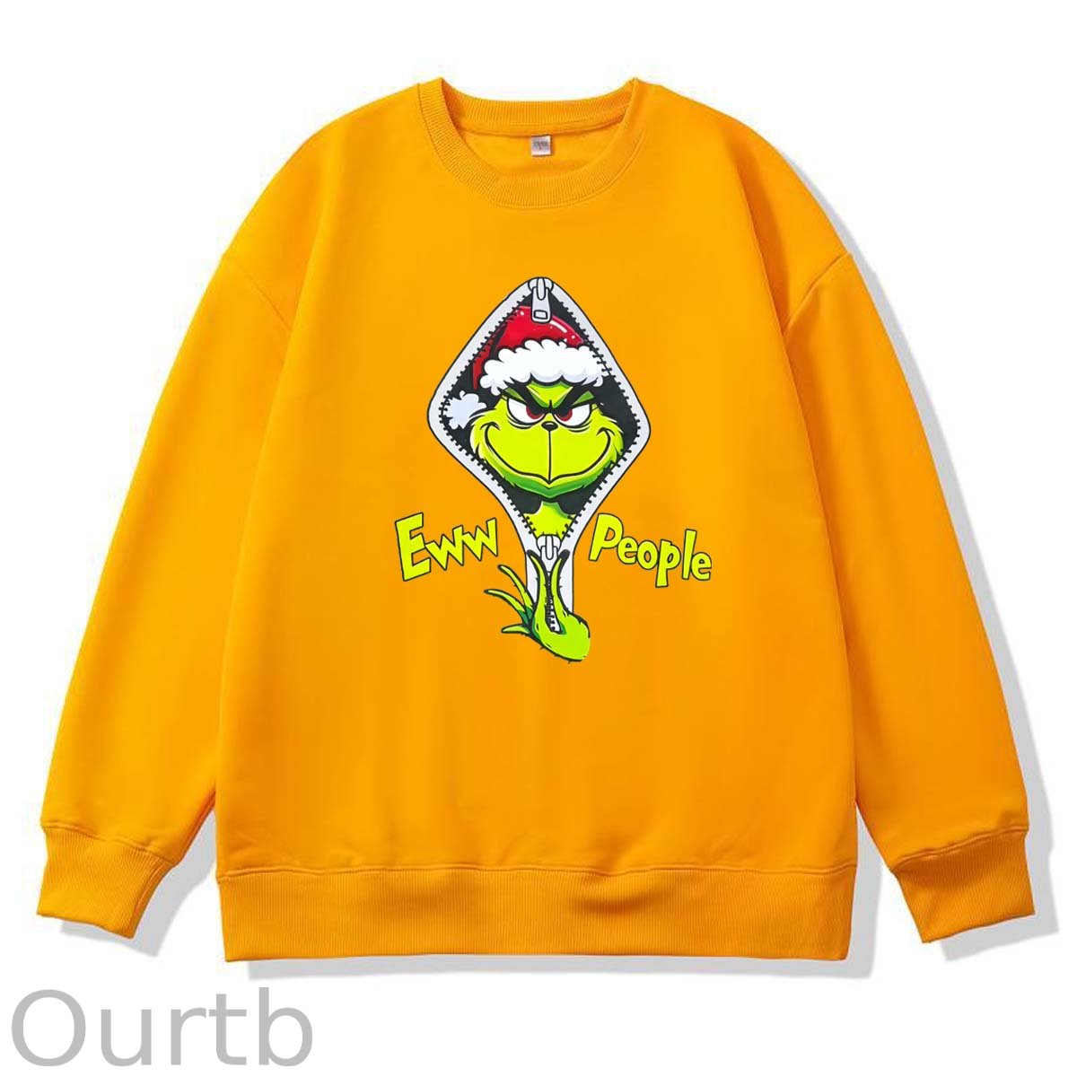 Christmas Eww People Pattern 100% 300g CottonCrew Neck Sweatshirt