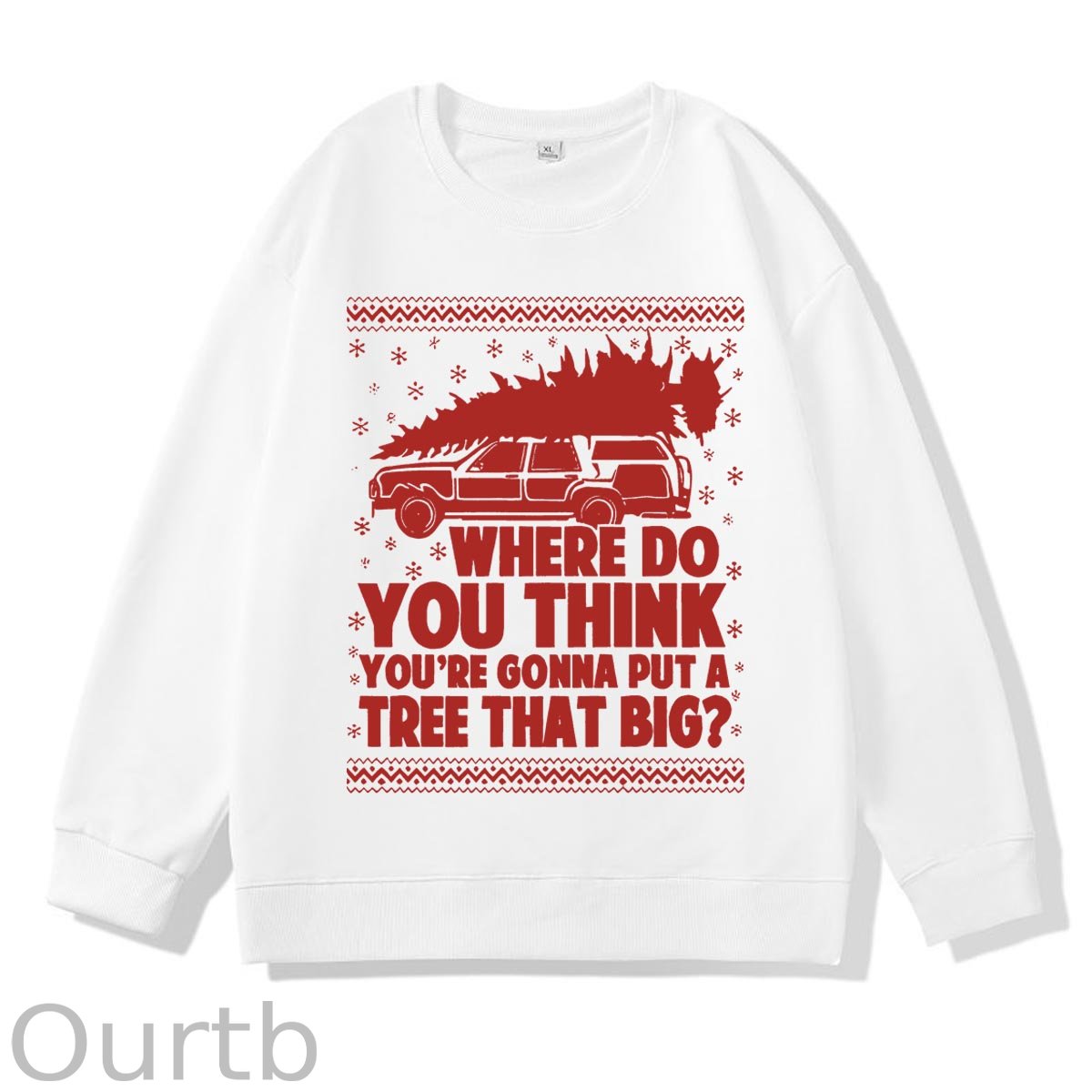 Christmas  Pattern 100% 300g CottonCrew Neck Sweatshirt