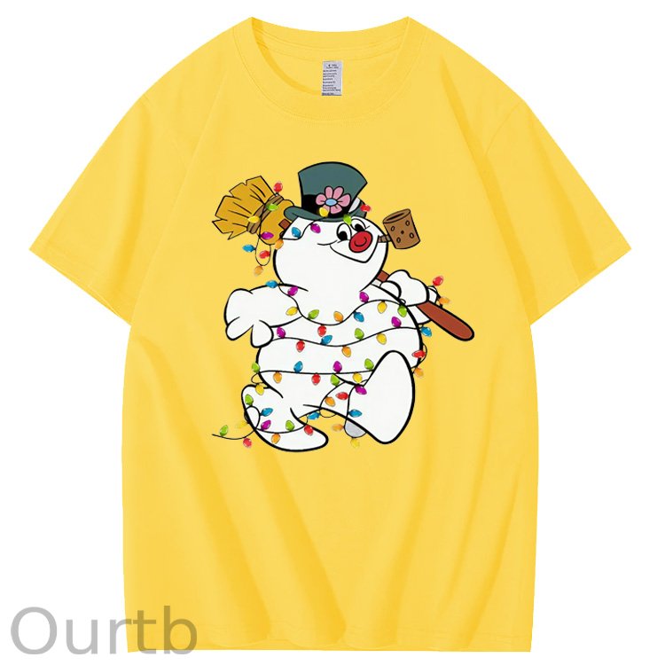 Christmas Funny Smowman Pattern100% Cotton T-Shirt