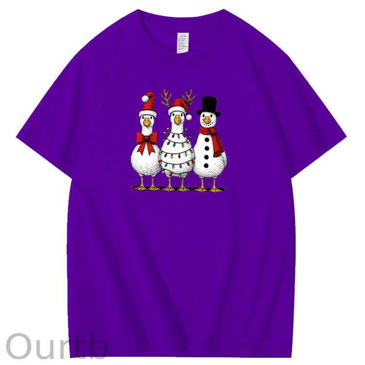 Christmas goose Pattern100% Cotton T-Shirt