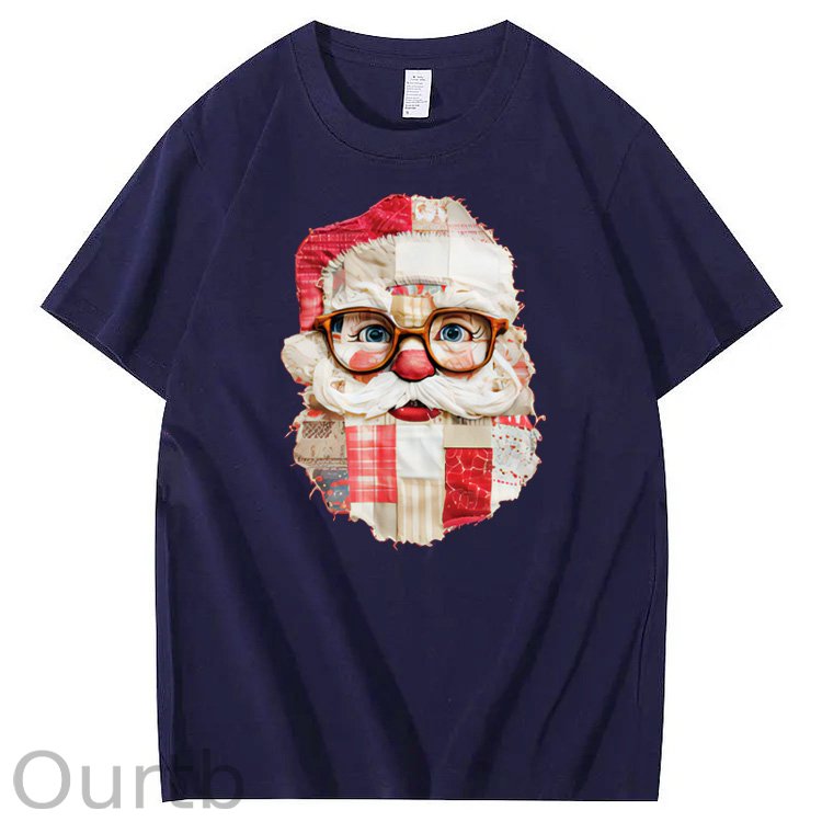Christmas Vintage Santa Claus Pattern100% Cotton T-Shirt
