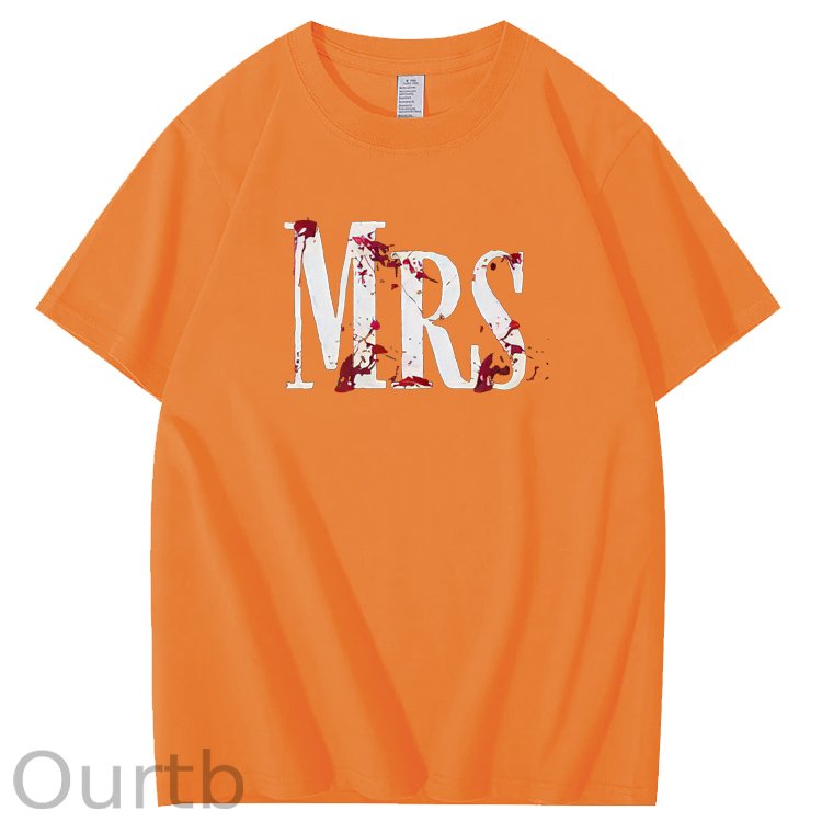 Halloween Couple Pattern Print 100% Cotton T-Shirt