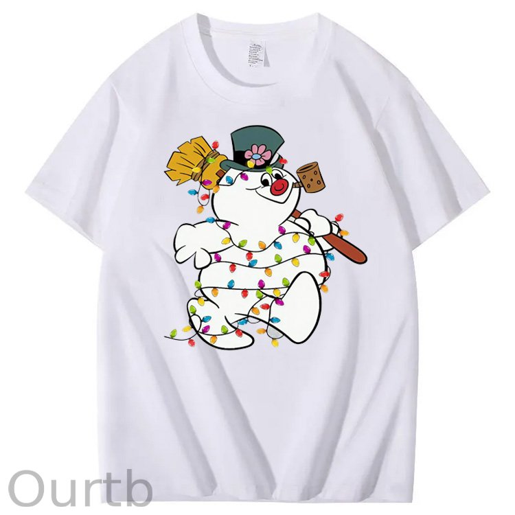 Christmas Funny Smowman Pattern100% Cotton T-Shirt