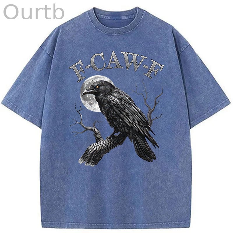 F-Caw-F Crow Washed Cotton T-Shirt