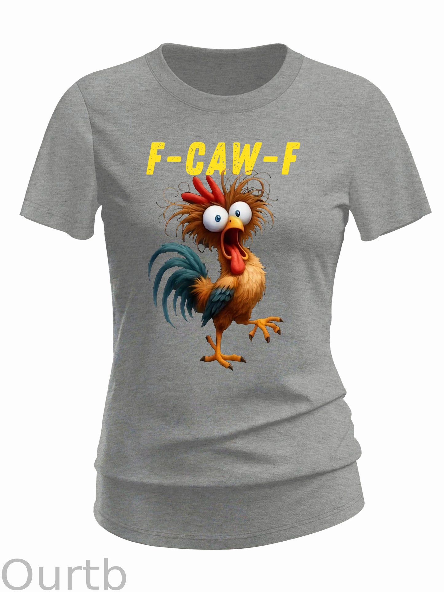 F-Caw-F Chicken Crazy Pattern 100% Cotton  T-Shirt