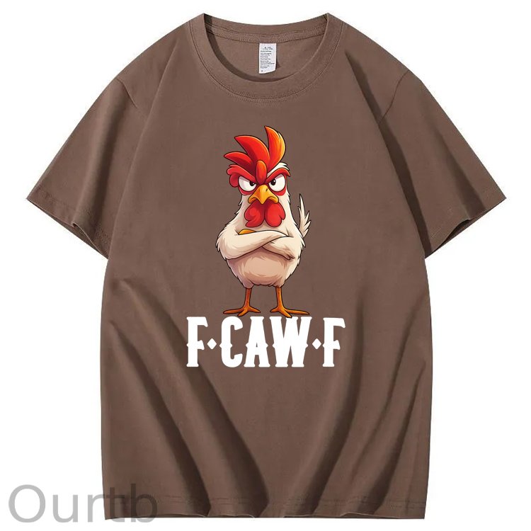 F-Caw-F  Angry  Cool Chicken  Pattern100% Cotton T-Shirt