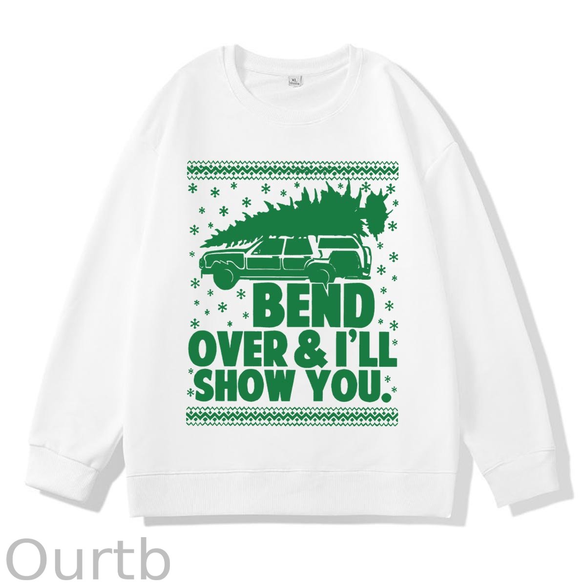 Christmas  Pattern 100% 300g CottonCrew Neck Sweatshirt