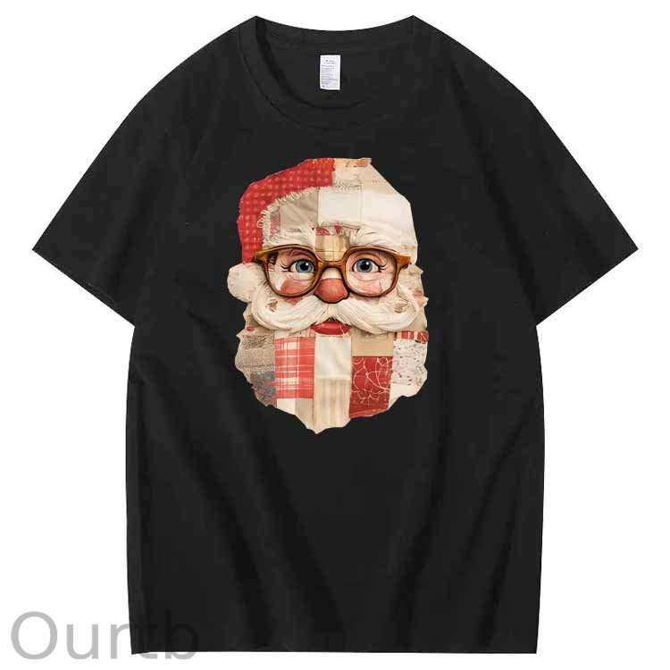 Christmas Vintage Santa Claus Pattern100% Cotton T-Shirt