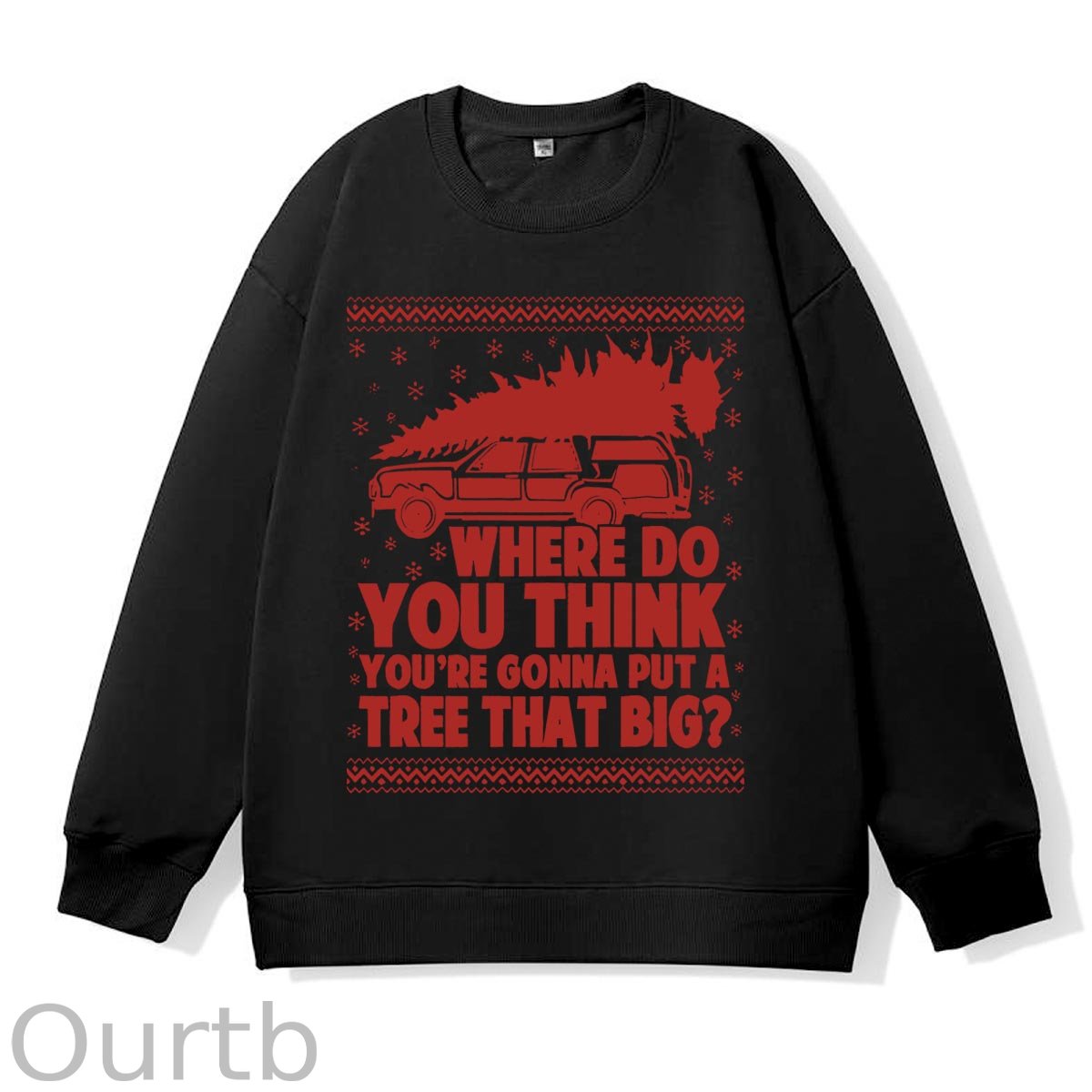 Christmas  Pattern 100% 300g CottonCrew Neck Sweatshirt